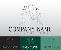 Frog logo design in a minimalist style speaks to businesses that value sustainability and a connection to nature. vector