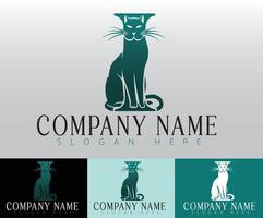 The design features a cat figure that elegantly merges with the curves of the letter I for a sleek look. vector