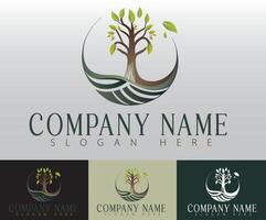 A tree logo design where the tree acts as a versatile and symbolic element, perfectly suited for branding, as it represents rootedness, vitality, and a deep connection to the natural environment. vector