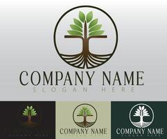 A tree logo design that highlights the importance of well-being while championing the values of sustainability. vector