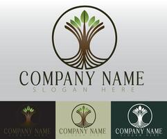 A tree logo design that emphasizes well-being and upholds the principles of sustainability. vector