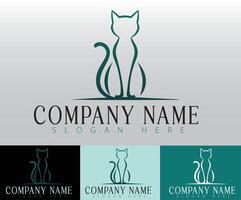 A sitting cat in a flat, minimalist style creates a friendly and approachable visual identity for pet-centric businesses. vector