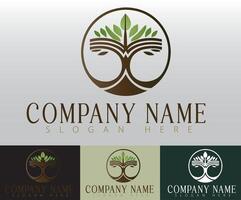 A tree logo with a modern, minimalist design, created to represent a natural product line and a botanical-themed wellness spa with elegance and simplicity. vector