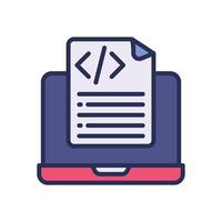 coding script filled color icon for your website, mobile, presentation, and logo design. vector