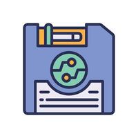 diskette filled color icon for your website, mobile, presentation, and logo design. vector