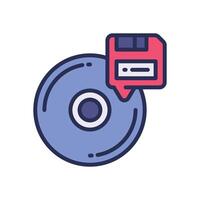 compact disc filled color icon for your website, mobile, presentation, and logo design. vector