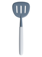 Realistic 3d slotted spatula with transparent background in an everyday breakfast concept. 3d rendering png