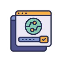 window tab filled color icon for your website, mobile, presentation, and logo design. vector