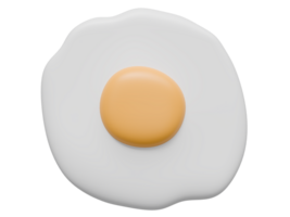 Realistic 3d fried egg with transparent background in an everyday breakfast concept. 3d rendering png