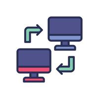 local network filled color icon for your website, mobile, presentation, and logo design. vector