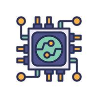 chip filled color icon for your website, mobile, presentation, and logo design. vector