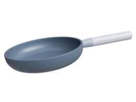 Realistic 3d frying pan with transparent background in an everyday breakfast concept. 3d rendering png