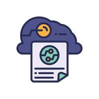 cloud data filled color icon for your website, mobile, presentation, and logo design. vector