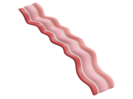 Realistic 3d bacon with transparent background in an everyday breakfast concept. 3d rendering png
