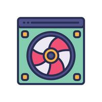 computer fan filled color icon for your website, mobile, presentation, and logo design. vector