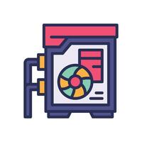 personal computer filled color icon for your website, mobile, presentation, and logo design. vector