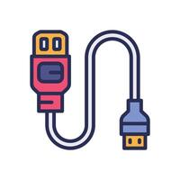 hdmi cable filled color icon for your website, mobile, presentation, and logo design. vector