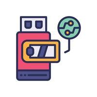 flashdisk filled color icon for your website, mobile, presentation, and logo design. vector