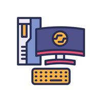 computer filled color icon for your website, mobile, presentation, and logo design. vector
