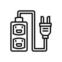 socket line icon vector