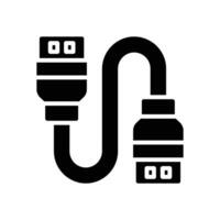 usb plug solid icon vector