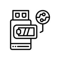 flashdisk line icon vector