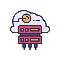 cloud storage filled color icon for your website, mobile, presentation, and logo design. vector