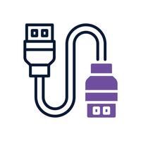 usb plug dual tone icon for your website, mobile, presentation, and logo design. vector