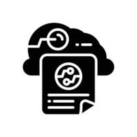 cloud data solid icon vector