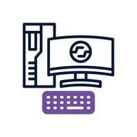 computer dual tone icon for your website, mobile, presentation, and logo design. vector