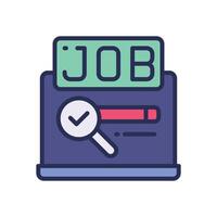 job search filled color icon. icon for your website, mobile, presentation, and logo design. vector