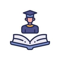 student filled color icon. icon for your website, mobile, presentation, and logo design. vector