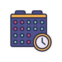schedule filled color icon. icon for your website, mobile, presentation, and logo design. vector