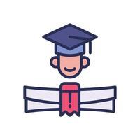 diploma filled color icon. icon for your website, mobile, presentation, and logo design. vector