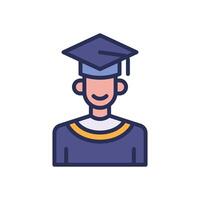 graduation filled color icon. icon for your website, mobile, presentation, and logo design. vector