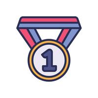 medal filled color icon. icon for your website, mobile, presentation, and logo design. vector
