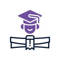 diploma dual tone icon. icon for your website, mobile, presentation, and logo design. vector