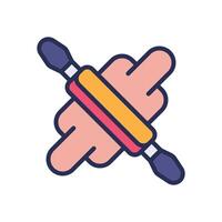 rolling pin filled color icon for your website, mobile, presentation, and logo design. vector