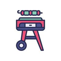 barbeque filled color icon for your website, mobile, presentation, and logo design. vector
