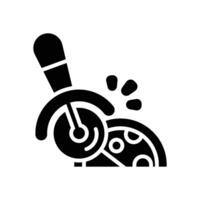 pizza cutter glyph icon for your website, mobile, presentation, and logo design. vector