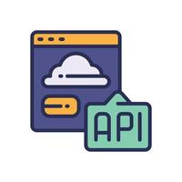 api filled color for your website, mobile, presentation, and logo design. vector