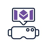 vr reality dual tone for your website, mobile, presentation, and logo design. vector
