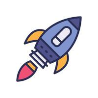 rocket filled color icon for your website, mobile, presentation, and logo design. vector