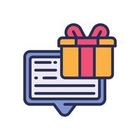 gift filled color icon for your website, mobile, presentation, and logo design. vector