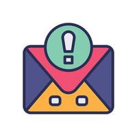 spam email filled color icon for your website, mobile, presentation, and logo design. vector