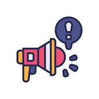 bullhorn filled color icon for your website, mobile, presentation, and logo design. vector