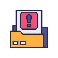 folder alert filled color icon for your website, mobile, presentation, and logo design. vector