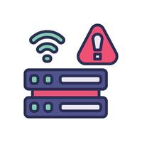server alert filled color icon for your website, mobile, presentation, and logo design. vector