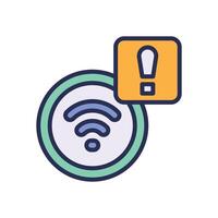 wifi alert filled color icon for your website, mobile, presentation, and logo design. vector