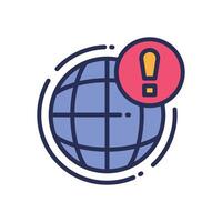 internet alert filled color icon for your website, mobile, presentation, and logo design. vector